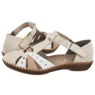 Sandały damskie - Sandały Beżowe M1655-61 (RI80-b) Rieker - miniaturka - grafika 1
