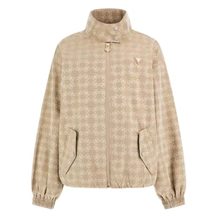 Damska Kurtka przejściowa GUESS 4G LOGO FULL ZIP V4BQ24WGLW2-F8LD – Brązowy - Kurtki damskie - miniaturka - grafika 1