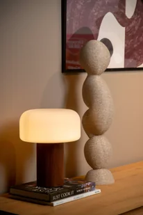 Markslojd KENAN 10526/01/70 lampa stołowa podstawa drewniana klosz mleczne szkło 1xE14 - Lampy stojące - miniaturka - grafika 1