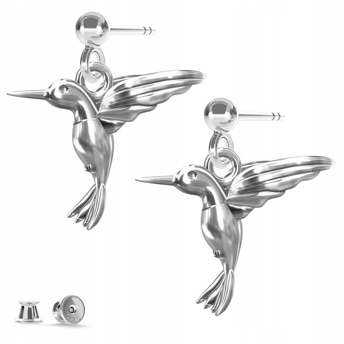 Kolczyki srebrne Ptak Ptaszek 925