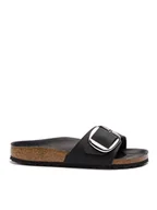 Klapki i japonki damskie - Birkenstock Klapki Madrid Big Buckle 1006523 Czarny - miniaturka - grafika 1