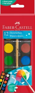 FABER-CASTELL Farby szkolne Kasetka mała 12 kolorów 24 mm 125017 - Przybory szkolne - miniaturka - grafika 1
