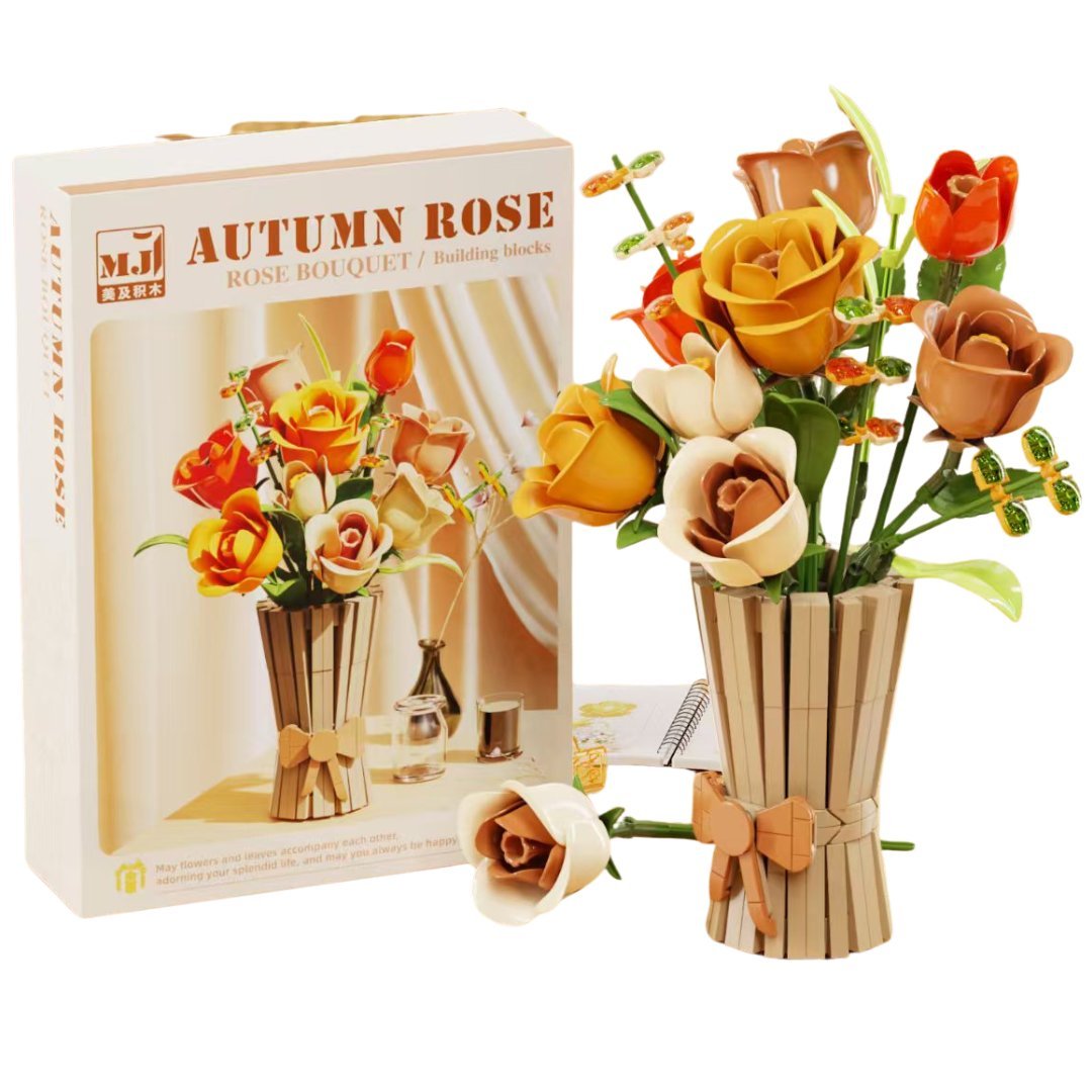 Jesienny bukiet róż 868el.- Kwiaty Klocki plastikowe konstrukcyjne MJI 13066 MOC
