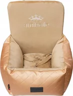 Sprzęt podróżny i transportery dla psów - Boutiquezoo Fotelik Samochodowy Dla Psa Transporter Lux Bella Złota - miniaturka - grafika 1