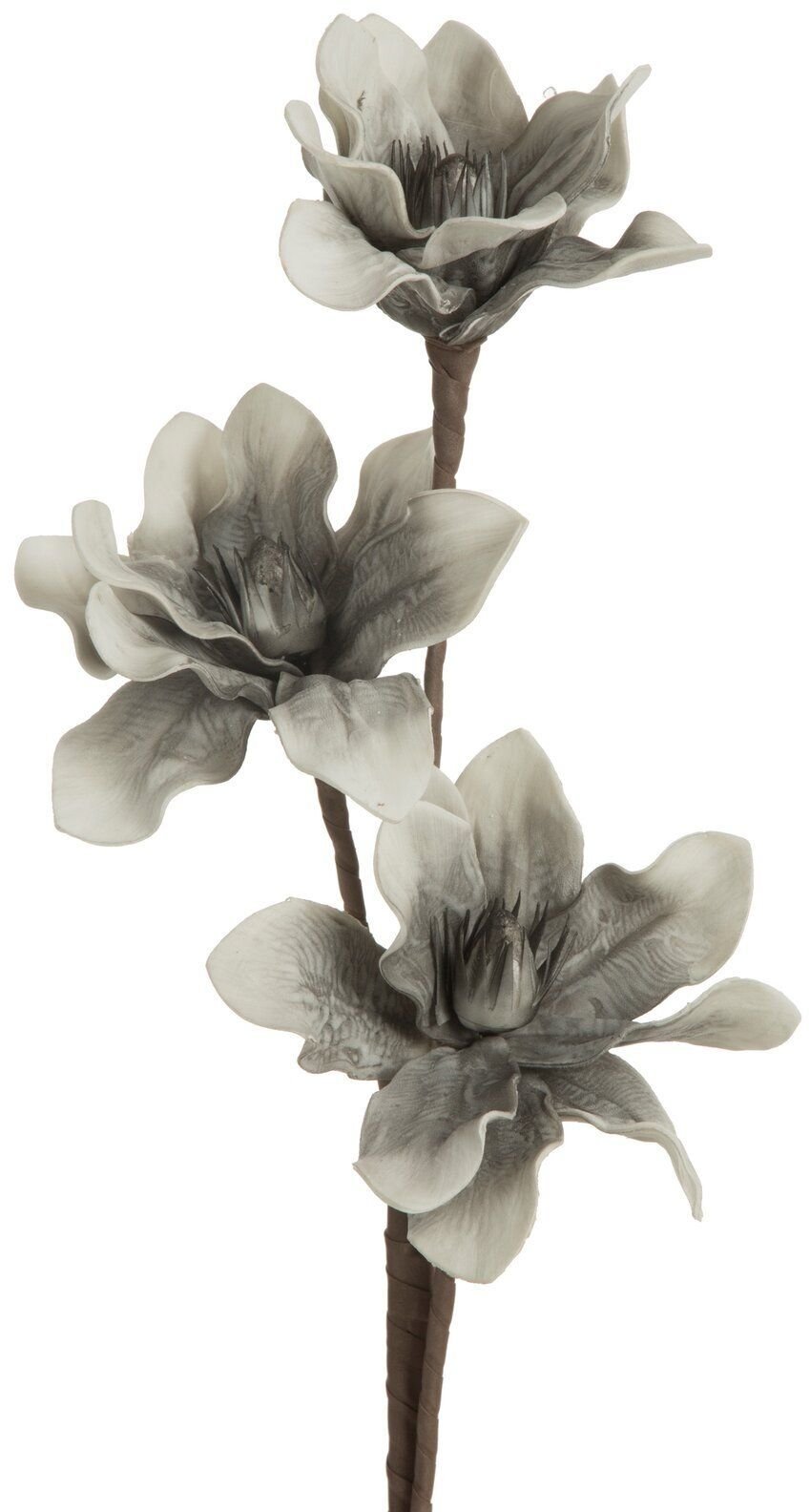 Eurofirany Kwiat sztuczny gałązka magnolii FLORE 74 cm srebrny x6
