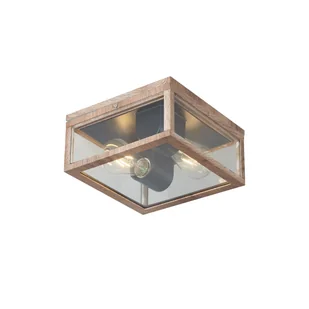 QAZQA Industrialna lampa sufitowa z nadrukiem drewna IP44 2-źródła światła - Charlois - Lampy ogrodowe - miniaturka - grafika 1