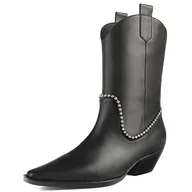 Botki damskie - L37 HANDMADE SHOES Damskie botki I kowbojki ze skóry naturalnej I ręcznie wykonane buty I wyjątkowy styl I Let It Rain Western Boot, czarne, 36 EU, czarny, 36 EU - miniaturka - grafika 1