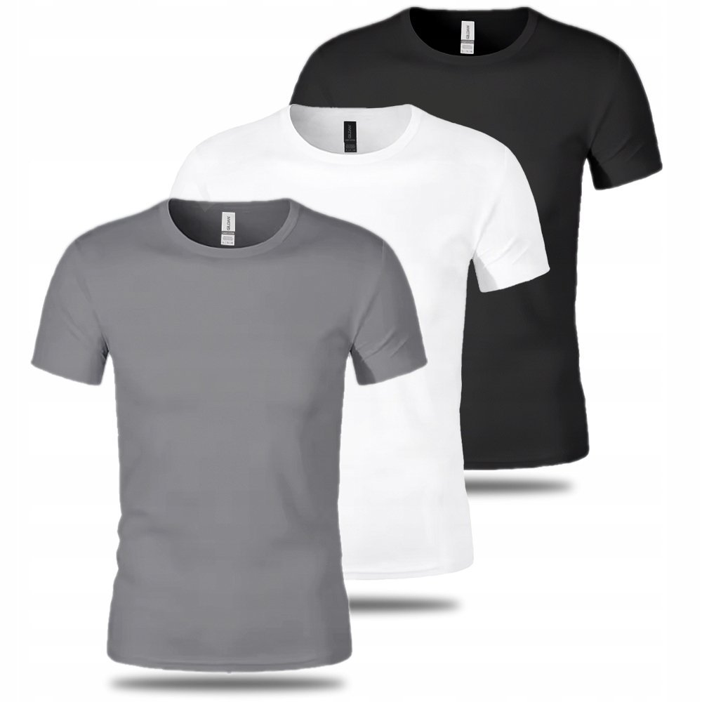 T-SHIRT MĘSKI ZESTAW 3-PAK KOSZULKA MĘSKA KRÓTKI RĘKAW GILDAN 100% BAWEŁNA