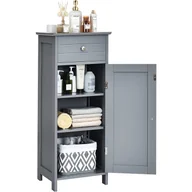 Szafki łazienkowe - Szafka łazienkowa, wąska, wolnostojąca szafka łazienkowa z szufladą i regulowanymi półkami, komoda łazienkowa, do sypialni, 35 x 30 x 88 cm (szara) - miniaturka - grafika 1