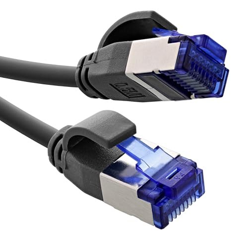 InLine Kabel sieciowy 10 m, S/FTP, TPE (LSZH), kabel krosowy Cat.6A, 500 MHz, slim, Gigabit LAN, sieć, Ethernet, miedziany, PoE, czarny, 74900S
