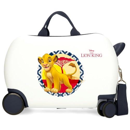 Joumma Disney Król Lew walizka dziecięca biała 45 x 31 x 20 cm twarda ABS 24,6 l 1,8 kg 4 koła bagaż podręczny, biała, walizka dziecięca