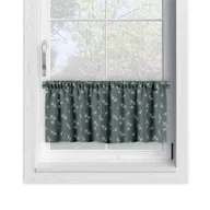 Firany - Zazdrostka SUMMER wzór SM35 | drobne kwiatki na szarozielonym tle 60 x 210 cm - miniaturka - grafika 1