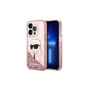 Etui i futerały do telefonów - Karl Lagerfeld Nakładka do iPhone 14 Pro 6,1" KLHCP14LLNKHCP różowa hardcase Glitter Karl Head - miniaturka - grafika 1