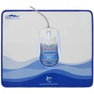 Myszki - White Shark MEGALODON + podložka pod myš (MEGALODON) Biała/Niebieska - miniaturka - grafika 1