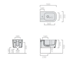 Galassia Meg11 Bidet podwieszany 55x35 cm czarny mat 5412NEMT - odbiór osobisty: Kraków, Warszawa - Bidety - miniaturka - grafika 1