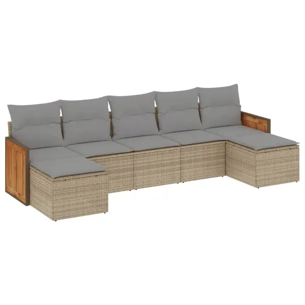 Modułowy zestaw mebli ogrodowych rattan PE beżowy 55 x 62 x 69 cm