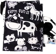 Zabawki sensoryczne - Książeczka sensoryczna książka dotykowa kontrastowa miękka - miniaturka - grafika 1