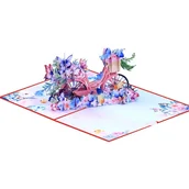 Inne - TEMU Urocza różowa kartka z motylem i rowerem w 3D - idealna na urodziny, rocznice i specjalne okazje - zawiera koperty i notatki - Doskonały prezent - miniaturka - grafika 1