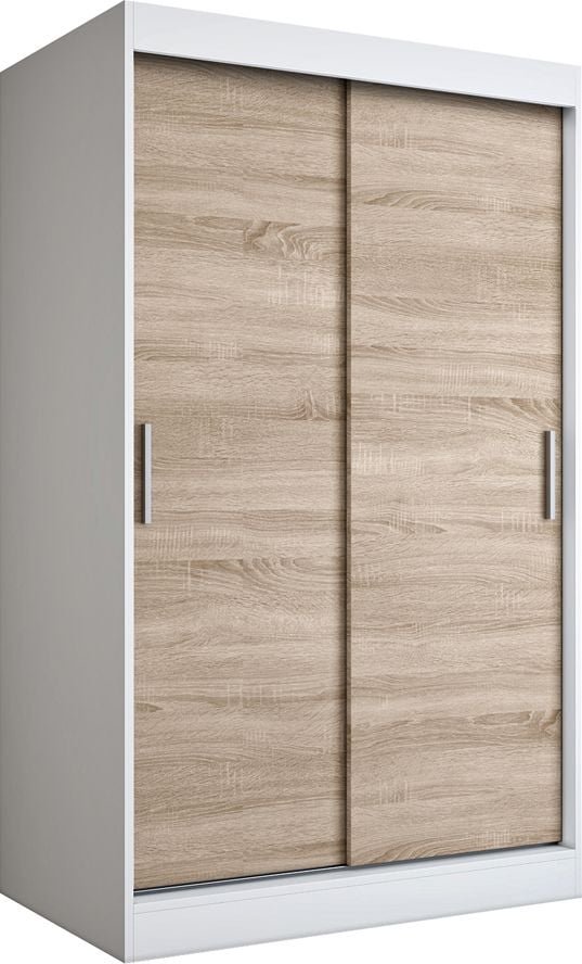 Elior Szafa przesuwna biały + dąb sonoma 120 cm - Corina 3X