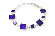 Bransoletki - Bransoletka Kwadraty Fioletowa Nowoczesna - miniaturka - grafika 1