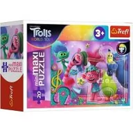 Puzzle - Trefl Puzzle mini maxi 20 elementów. Trolle. W świecie muzyki - miniaturka - grafika 1