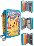 Piórniki - Piórnik szkolny z wyposażeniem trzykomorowy Pokemon - miniaturka - grafika 1