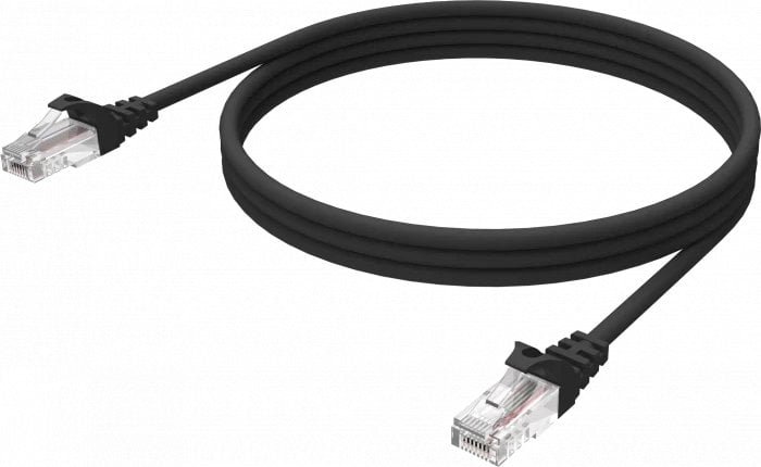 RJ45 m zu RJ45 m - STP geschirmtes Twisted-Pair-Kabel - CAT 6a - 10 Gbps - 24 AWG - mit Knickschutz - 1 m - schwarz