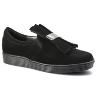 Półbuty damskie - Czarne Półbuty Karino Damskie Wygodne Obuwie - miniaturka - grafika 1