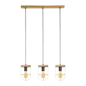 Lampy sufitowe - Britop Druciana LAMPA wisząca NETUNO 181059351 industrialna OPRAWA metalowy zwis drewno złoty - miniaturka - grafika 1