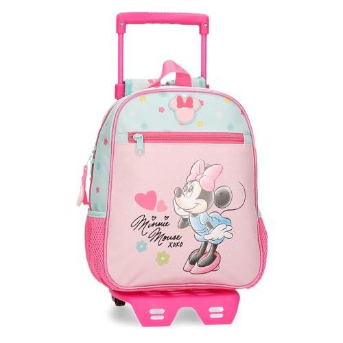 Joumma Disney Minnie Imagine Plecak przedszkolny z wózkiem różowy 23x28x10 cm poliester 6,44L, Różowy kolor, Plecak przedszkolny z wózkiem