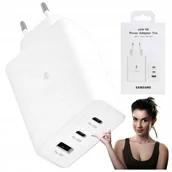 Ładowarki do telefonów - Samsung Ładowarka sieciowa PD 2xUSB-C 1xUSB Samsung EP-T6530 65W Biała - miniaturka - grafika 1