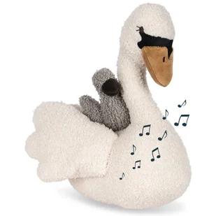 Konges Slojd - Pluszowa zabawka łąbędź z kołysanką Activity Music Swan - off white - Maty edukacyjne - miniaturka - grafika 1