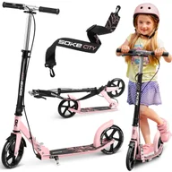 Hulajnogi - Hulajnoga składana miejska uchwyt hamulec ręczny Soke City różowy - miniaturka - grafika 1