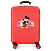 Walizki - Disney Mickey & Minnie Trip to London Walizka kabinowa Czerwony 38x55x20 cms Sztywne zapięcie z boku 35L 2 kg 4 koła Podwójne Bagaż Ręczny, Czerwony, Talla única, walizka kabinowa - miniaturka - grafika 1