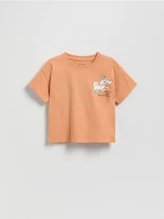 Reserved - Bawełniany t-shirt z nadrukiem - brzoskwiniowy - Bluzki dla niemowląt - miniaturka - grafika 1