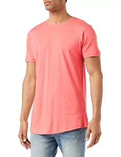 Urban Classics Męski T-Shirt Shaped Long Tee jednokolorowy, długi krój, męska koszula, dostępna w wielu różnych kolorach, rozmiary XS- 5XL, koralowy, S - Koszule męskie - miniaturka - grafika 1