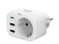 Ładowarki do telefonów - HAMA MULTIADAPTER DO GNIAZDA 1xGNIAZDO AC 1xUSB-C PD 2 xUSB-A 20W 4047443498359 - miniaturka - grafika 1