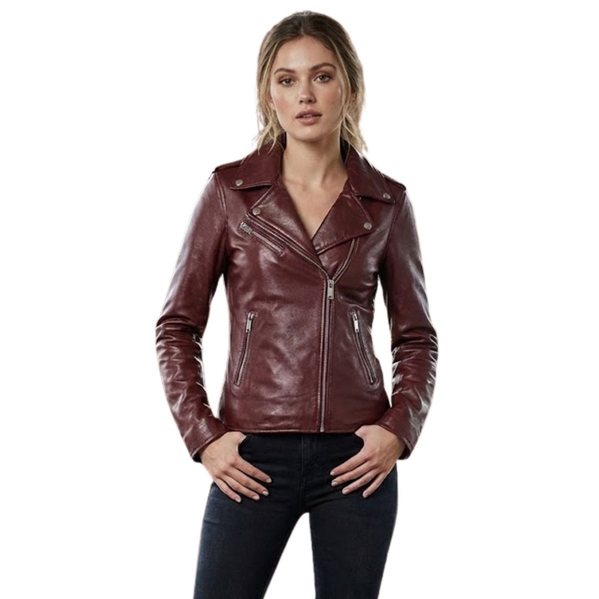 Kurtka damska skórzana Chyston Hortence brodowa ramoneska-M