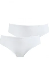 Gładkie białe niskie figi damskie (2 pack) LPR 110 - Majtki damskie - miniaturka - grafika 1