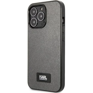 Etui Karl Lagerfeld do iPhone 13 Pro Max 6,7" hardcase srebrny Saffiano Plaque - Etui i futerały do telefonów - miniaturka - grafika 1