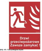 Tablice BHP - TD Systems BC055 - Drzwi przeciwpożarowe. Zawsze zamykać! lewostronne 200x296 - miniaturka - grafika 1