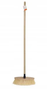 Miotła z kijem do zamiatania drewniana miękkie włosie 128,5 cm - Miotły, szufle, mopy - miniaturka - grafika 1