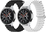 Akcesoria do smartwatchy - 2x PASEK DO ZEGARKA CZARNY BIAŁY SILIKON Samsung Galaxy Watch/Amazfit 20mm - miniaturka - grafika 1