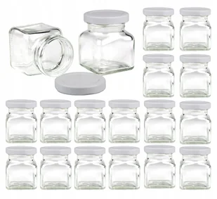 18x pojemniki słoiki słoiczki na przyprawy 120 ml z białą zakrętką fi 53 - Pojemniki kuchenne - miniaturka - grafika 1