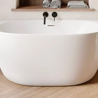 Wanny - VENTE-UNIQUE Wanna wolnostojąca przyścienna biała - 167 l - Akryl - 130 x 72 x 58 cm - AMOSARI - miniaturka - grafika 1