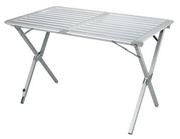 Meble turystyczne - Highlander stół kempingowy, składana, blat stołu z aluminium, listwy, dużym, matowe wykończenie ze stopu aluminium Alu SLAT Folding Table Large, aluminium, na fur074 FUR074 - miniaturka - grafika 1