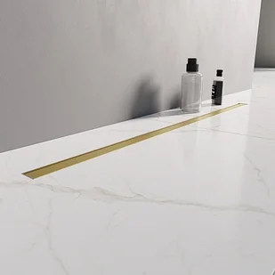 New Trendy New Trendy Visio Slim Gold szczotkowany odpływ linowy złoty 80 cm OL-0083 - Odpływy liniowe - miniaturka - grafika 1