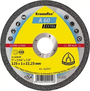 Klingspor Tarcza do cięcia-metal a60extra 125*1,0*22 pł.szt.1[262937] 45466A - Tarcze do pił - miniaturka - grafika 1