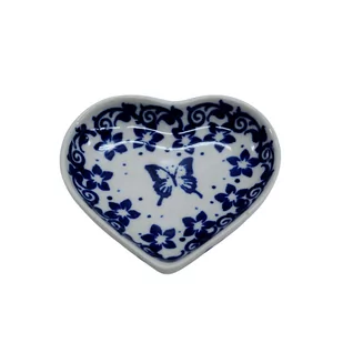 Ceramiczna podstawka serce Ceramika Bolesławiec - Świeczniki - miniaturka - grafika 1