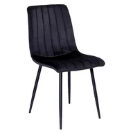 Krzesła - Krzesło welurowe do kuchni, salonu, 44x51x89 cm, czarny - miniaturka - grafika 1